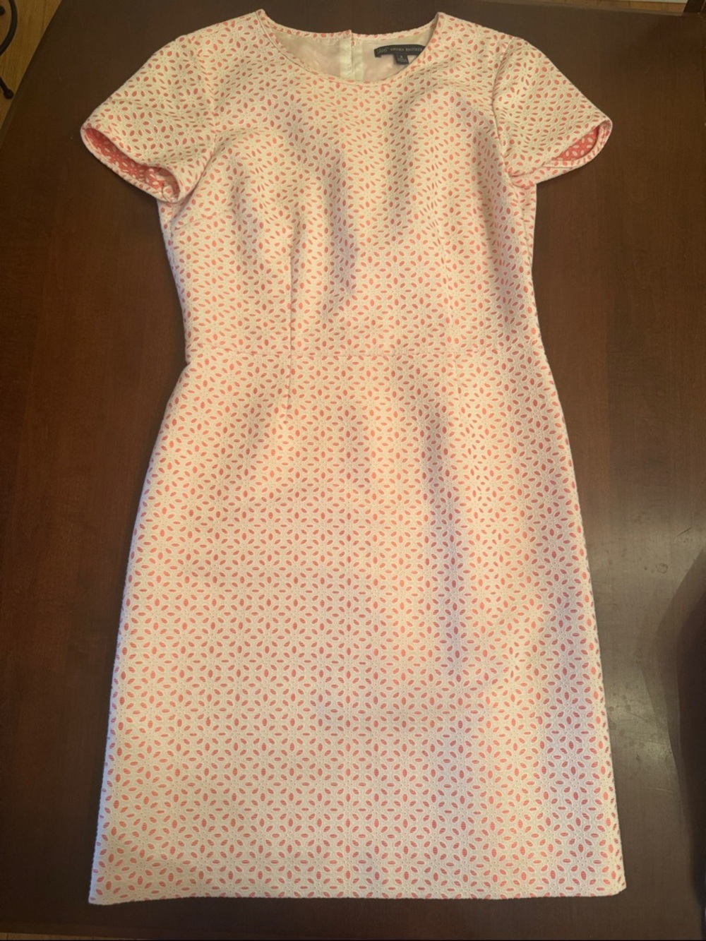 Brooks Brothers Classic Pink Patterned Short-Sleeve Shift Dress